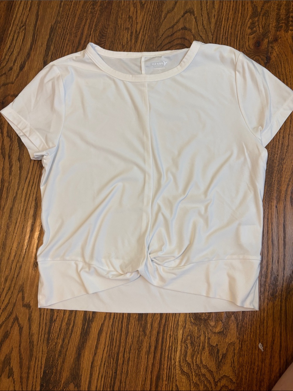Old Navy White Short-Sleeve Twist-Hem Tee